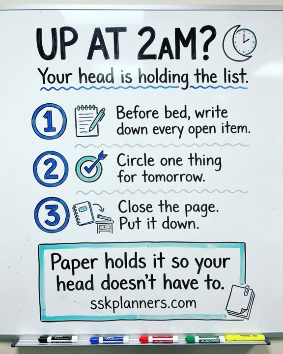 Whiteboard: Up at 2AM? Your head is holding the list.